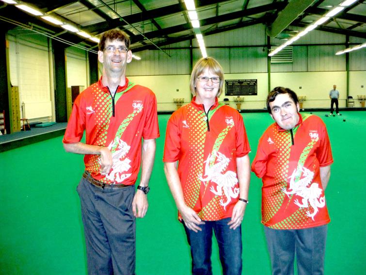Raymond Lillicrop, Pauline Wilson and Jonathan Hubbard, who are representing Wales in Australia.